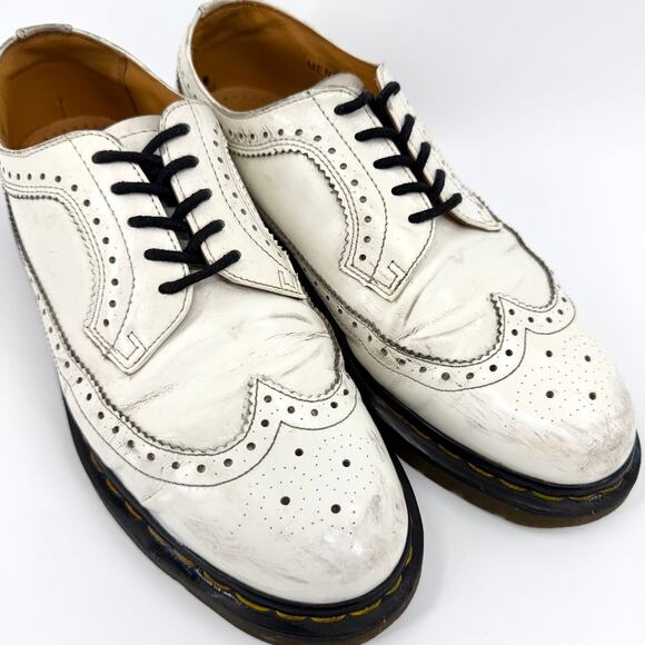 Dr. Martens White Genuine Leather 3989 Wingtip Brogue Shoes main image 7